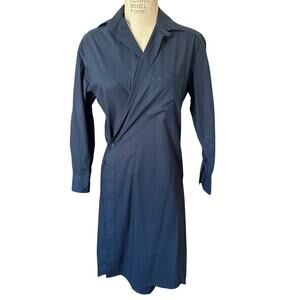 CISSA The Midi Shirt Dress in Navy Cotton Size XS XSmall